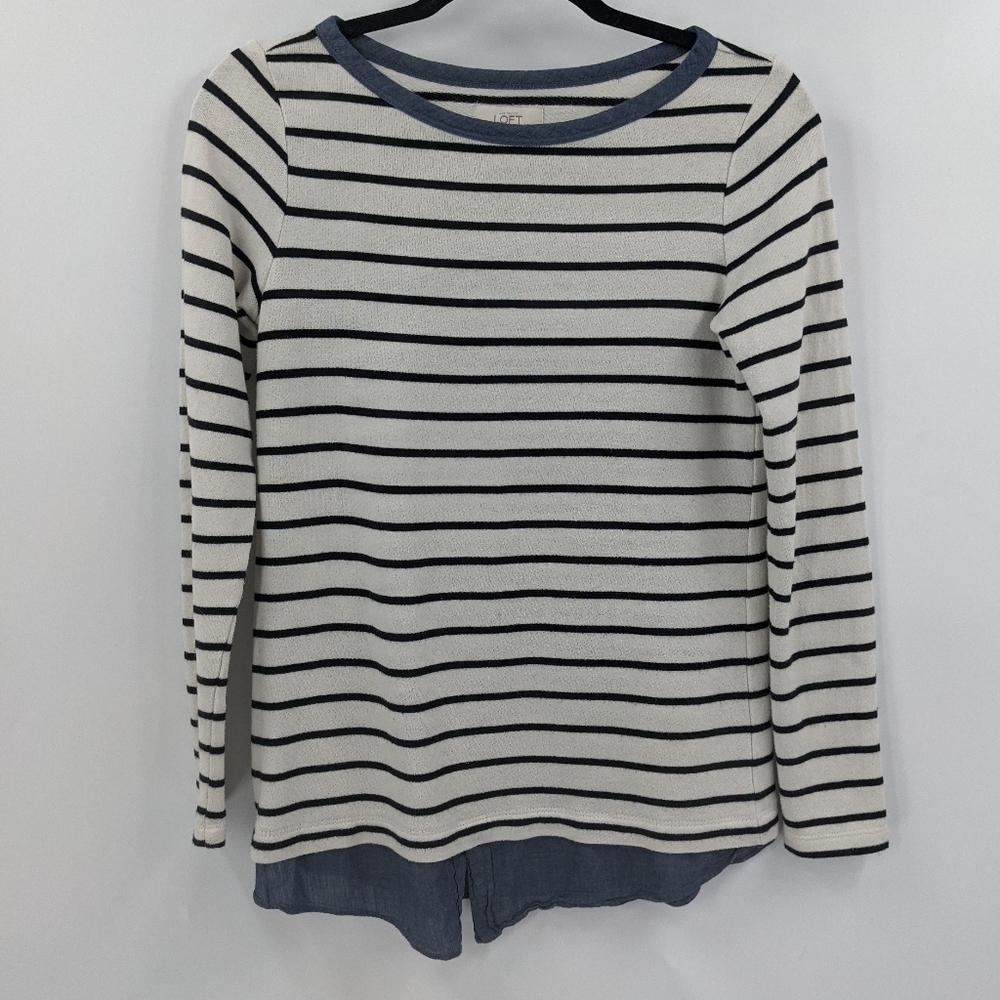 LOFT Outlet Layered Look Striped Long Sleeve Tee